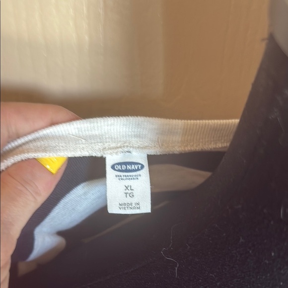 Striped Navy and Gray Dress Wide Neck / Off the Shoulder. - Picture 3 of 5